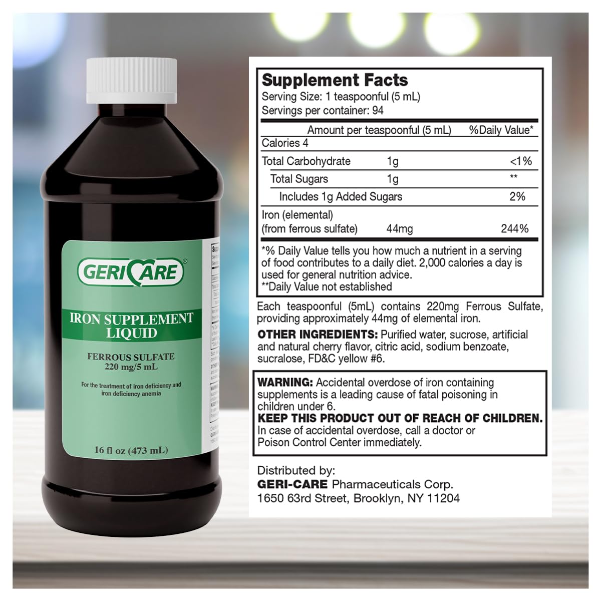 Adult-friendly iron supplement for various lifestyles