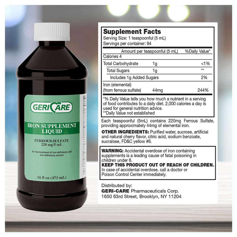 Adult-friendly iron supplement for various lifestyles