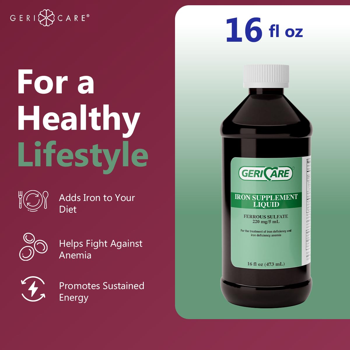 Graphic illustrating rapid iron absorption and energy support