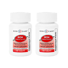 GeriCare ferrous sulfate 325mg tablets front view