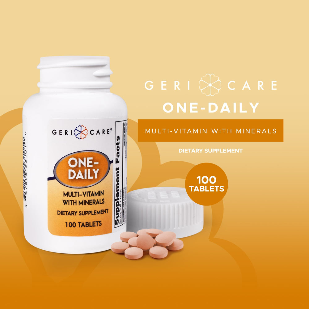 Close-up of GeriCare multivitamin label