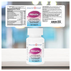 Front view of GeriCare Prenatal Multivitamins packaging
