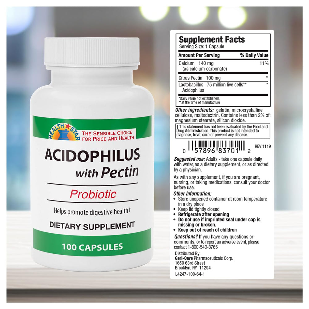 Close-up of GeriCare Acidophilus with Pectin tablets