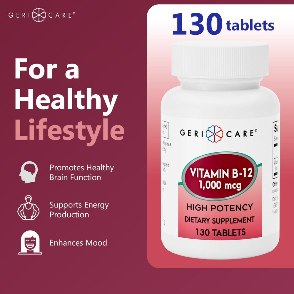 GeriCare B-12 1000mcg 130-count packaging