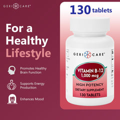 GeriCare B-12 1000mcg 130-count packaging