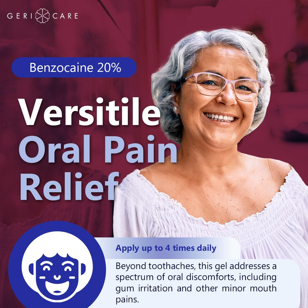 GeriCare Benzocaine 20% used for gum irritation relief