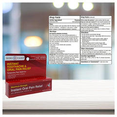 Close-up of gel addressing a toothache