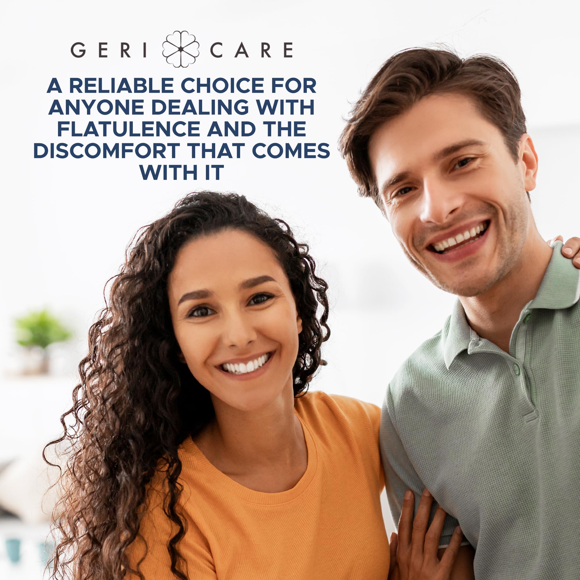 GeriCare digestion support on the go with mint-flavored gas relief.