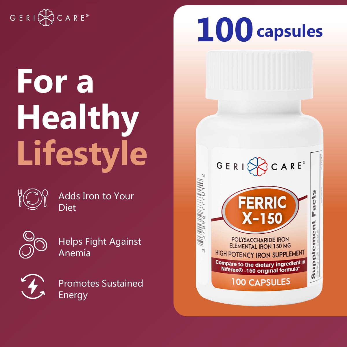 Bottle cap and 100-count packaging