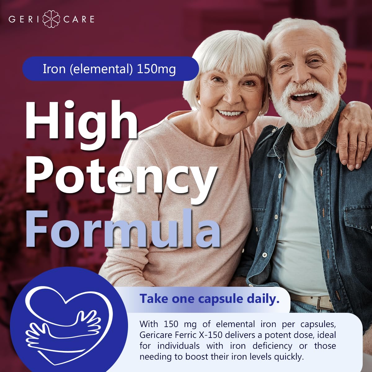 Quality and safety seals on GeriCare Ferric X-150 packaging