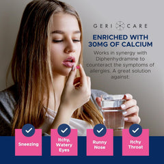 Geri-Dryl label close-up with 25 mg Diphenhydramine HCl active ingredient