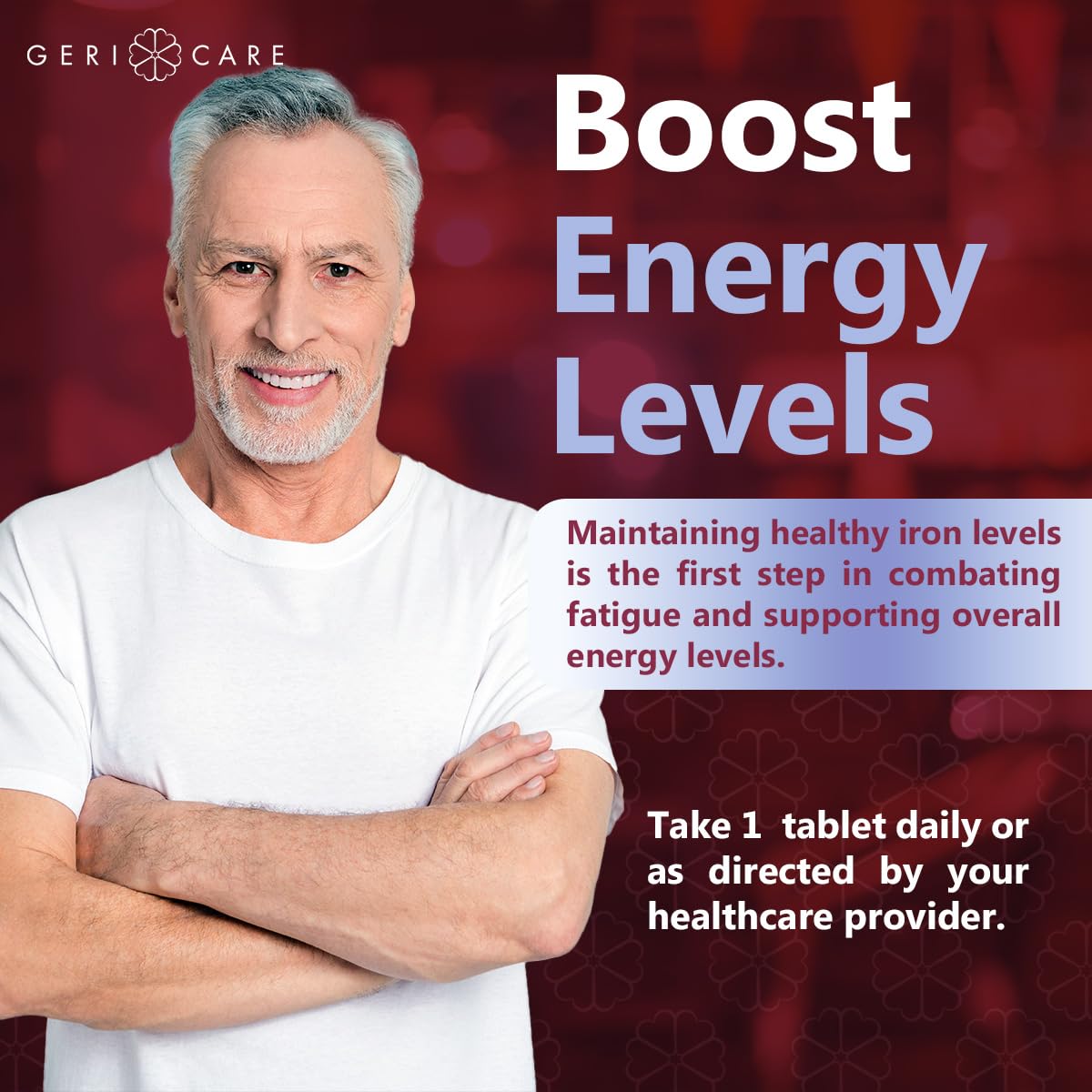 Close-up of iron supplement highlighting energy support