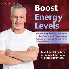 Close-up of iron supplement highlighting energy support