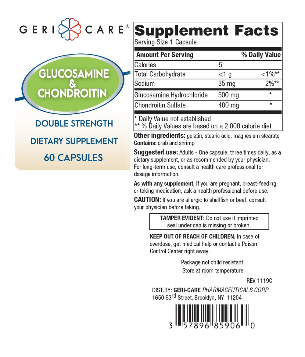 Close-up of Gericare joint health capsules for mobility support