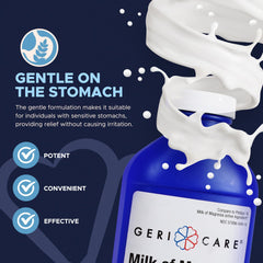 GeriCare Milk of Magnesia near heartburn context hints at possible indigestion relief