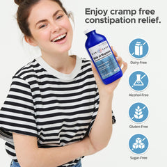 GeriCare Milk of Magnesia ready-to-use liquid demonstrates easy constipation relief
