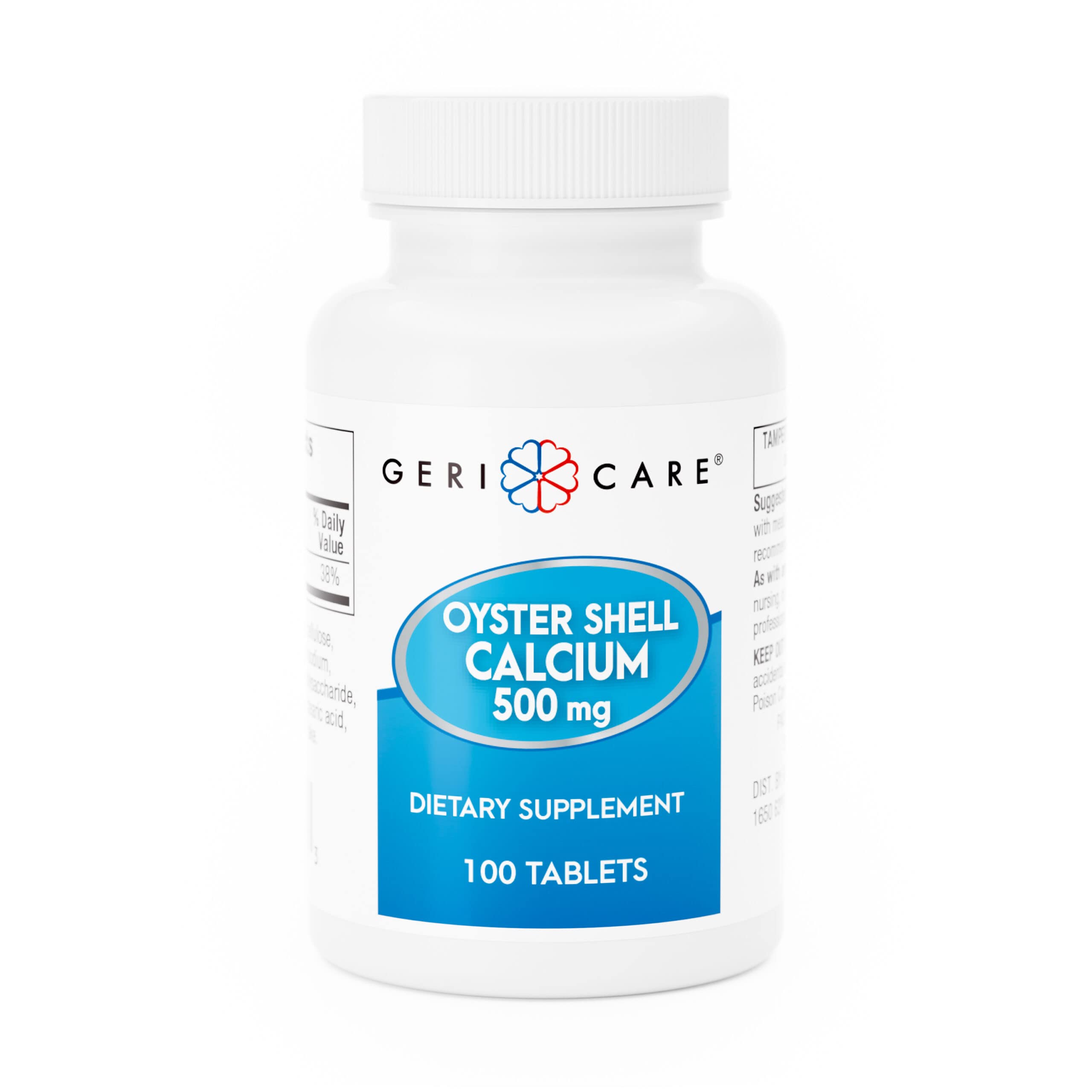 GeriCare Oyster Shell Calcium 500 mg bottle for bone health