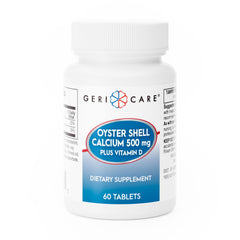 GeriCare Oyster Shell Calcium 500mg + Vitamin D bottle – 60 tablets
