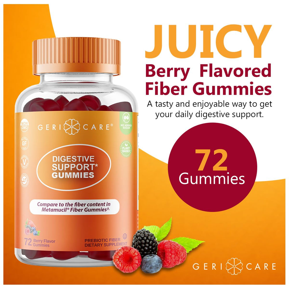 Two bottles of 72-count GeriCare gummies in 2-pack