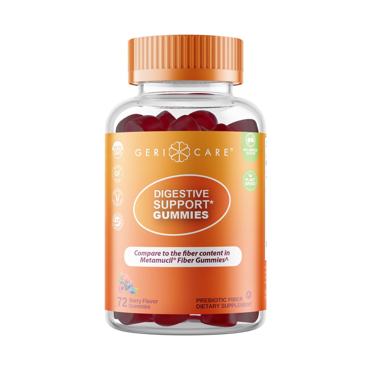 GeriCare Prebiotic Digestive Support Gummies Berry flavor bottle and label
