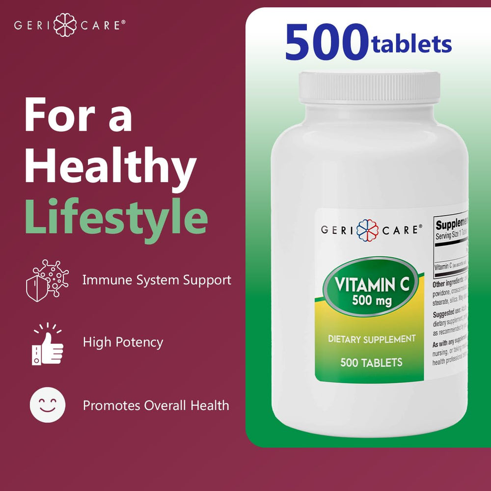 GeriCare Vitamin C 500 mg ingredients label