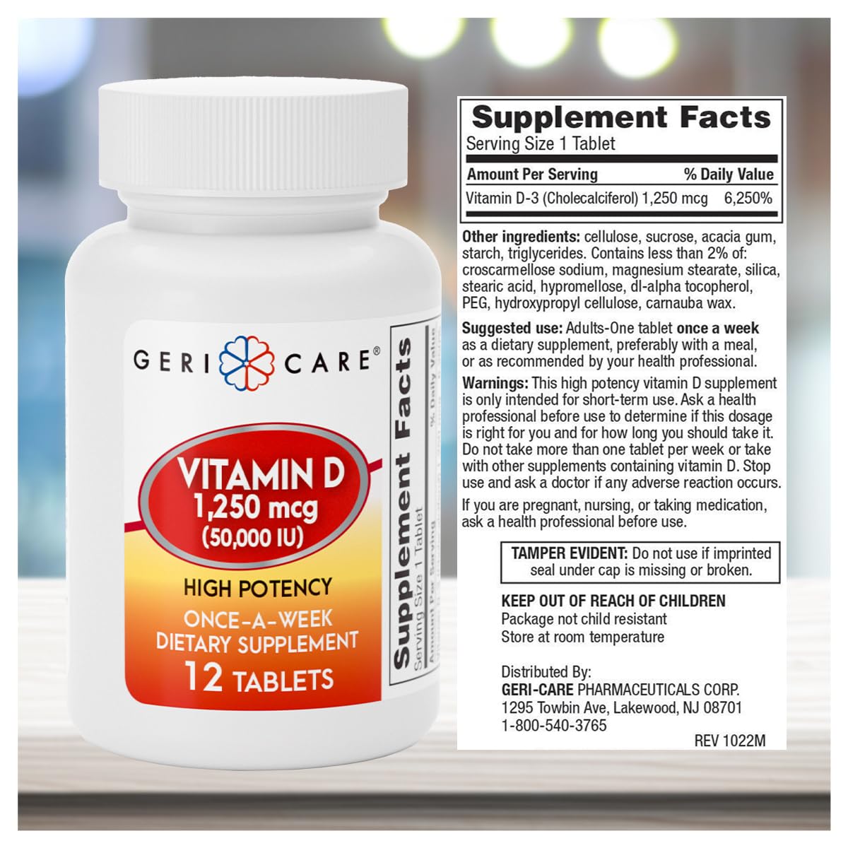 GeriCare Vitamin D bottle packaging