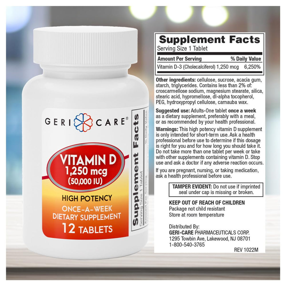 GeriCare Vitamin D bottle packaging