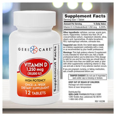 GeriCare Vitamin D bottle packaging