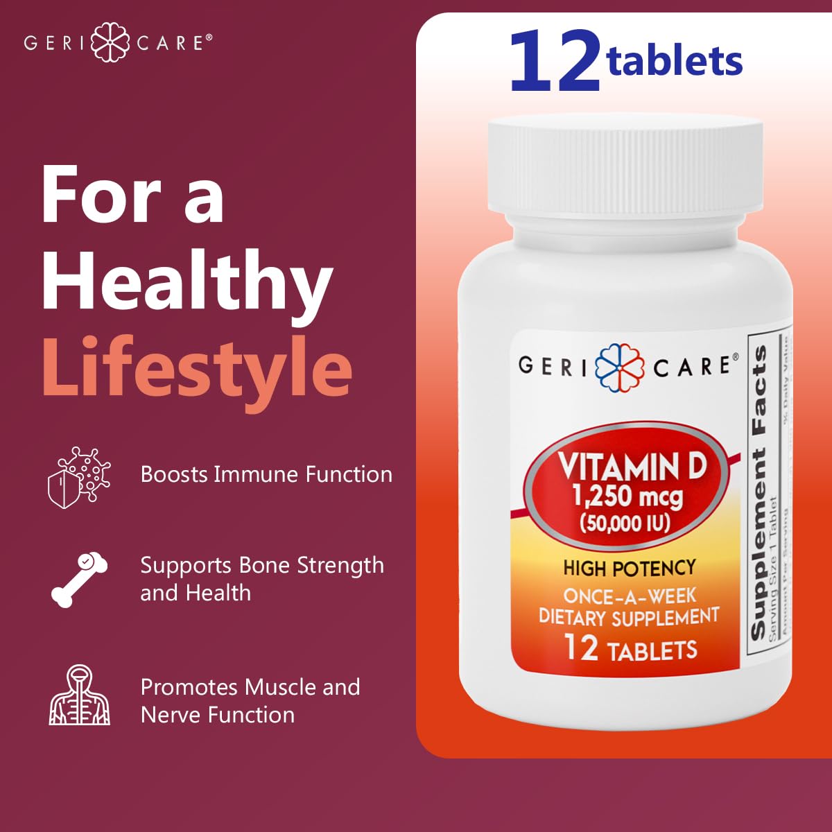 Weekly dosing schedule for GeriCare Vitamin D