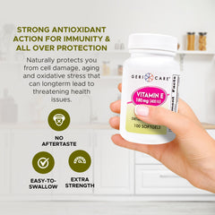 Gluten-free and dairy-free Vitamin E capsules packaging