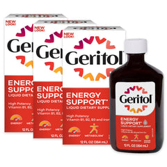 Geritol liquid vitamin and iron bottle front view