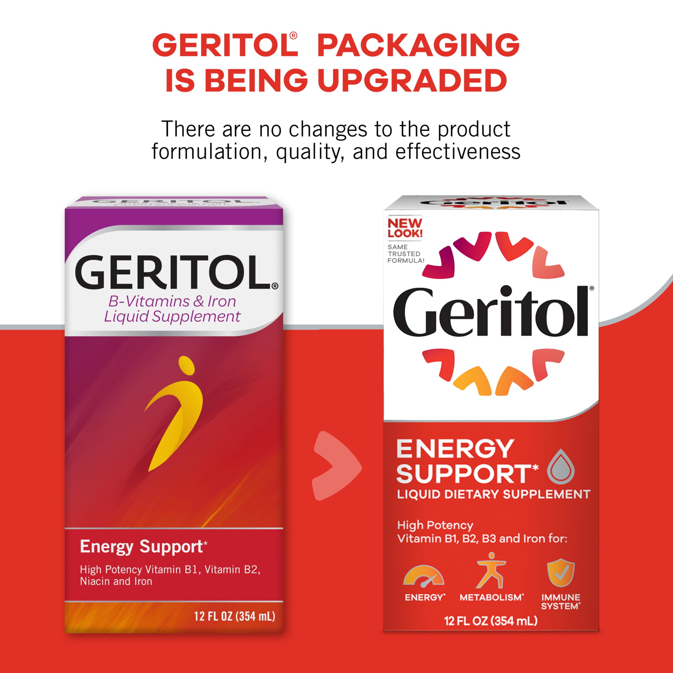 12 oz Geritol bottles in a 3-pack packaging
