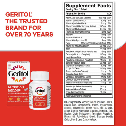 Close-up of Geritol Multivitamin tablets