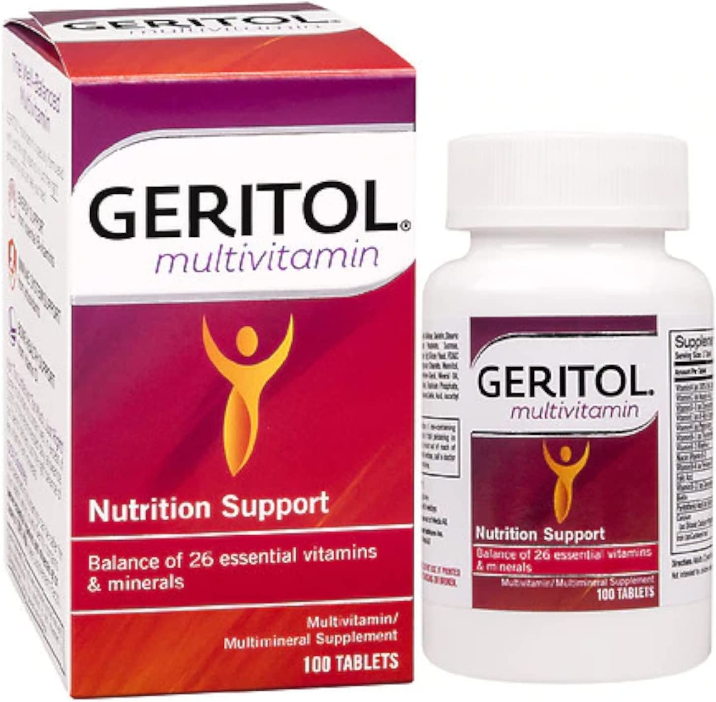 Nutrition panel on Geritol label