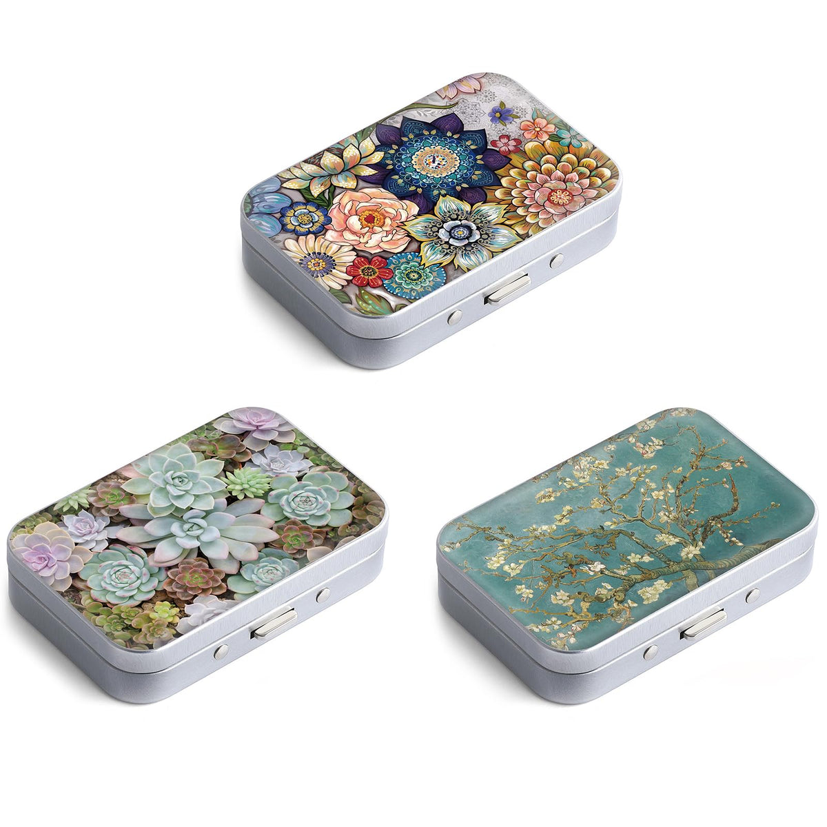 Gerkia Dental Floss Portable Case marble pattern front view