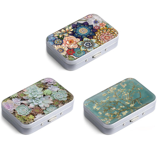 Gerkia Dental Floss Portable Case marble pattern front view