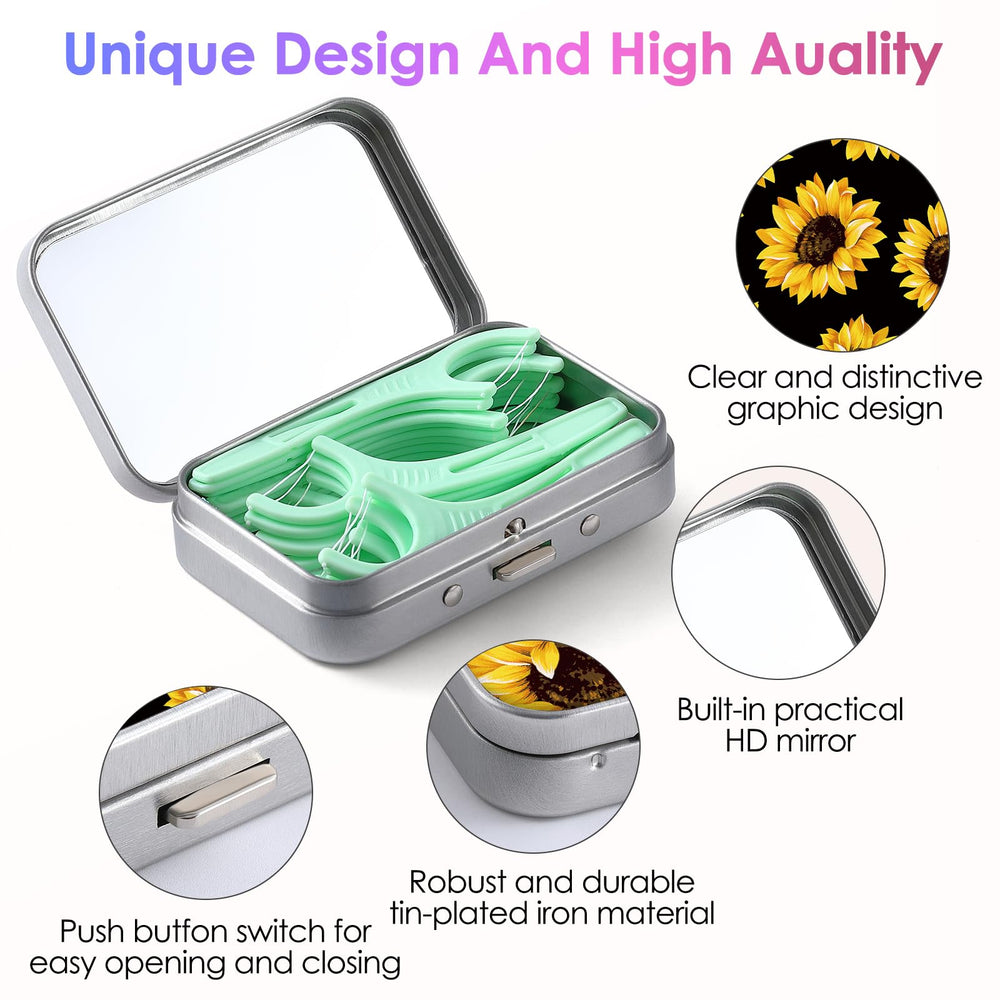 Portable floss case with built-in HD mirror
