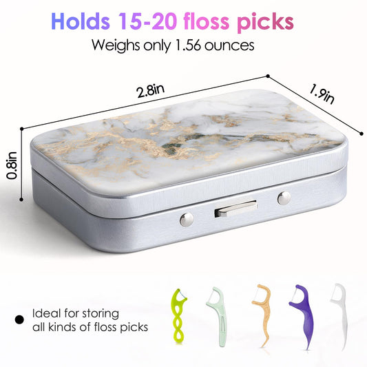 Close-up of built-in mirror inside the floss case