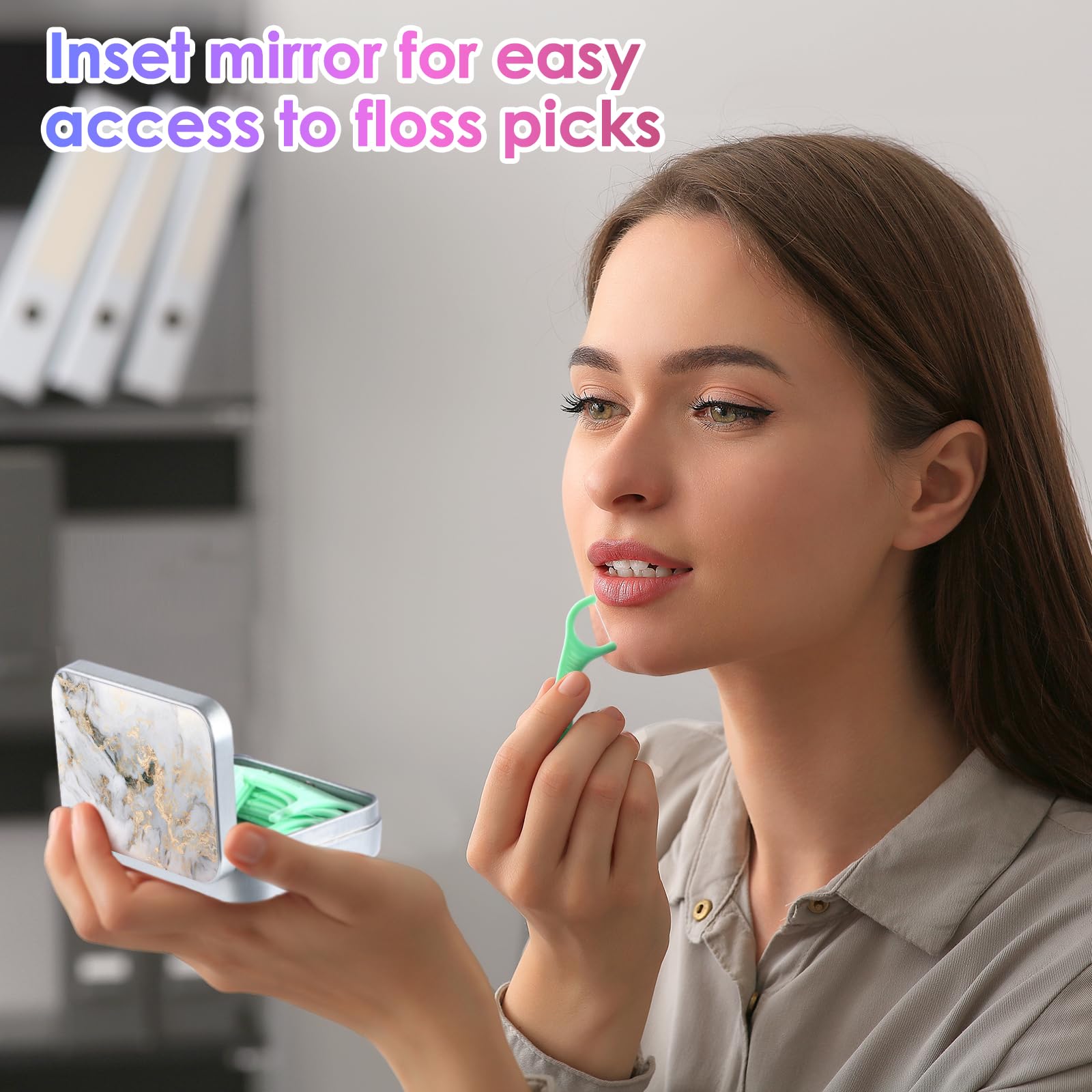 Floss case holds 15-20 floss picks per fill
