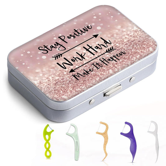 Gerkia dental floss case with marble pattern