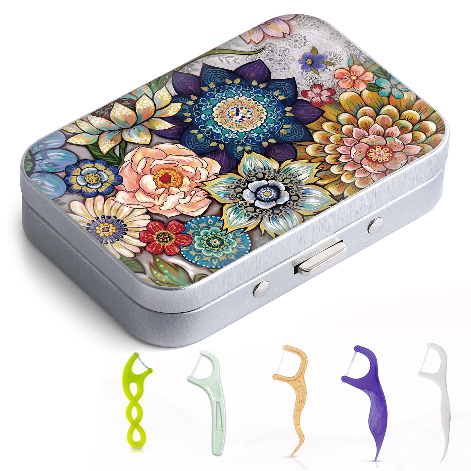 Gerkia dental floss portable case with marble pattern