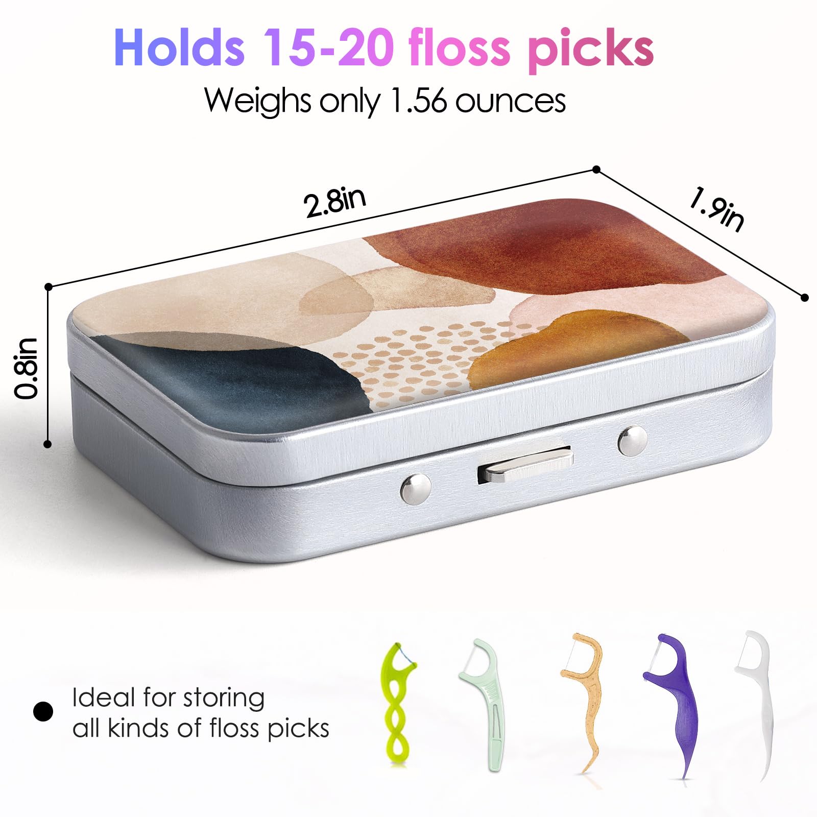 Gerkia portable dental floss case open showing interior for floss picks