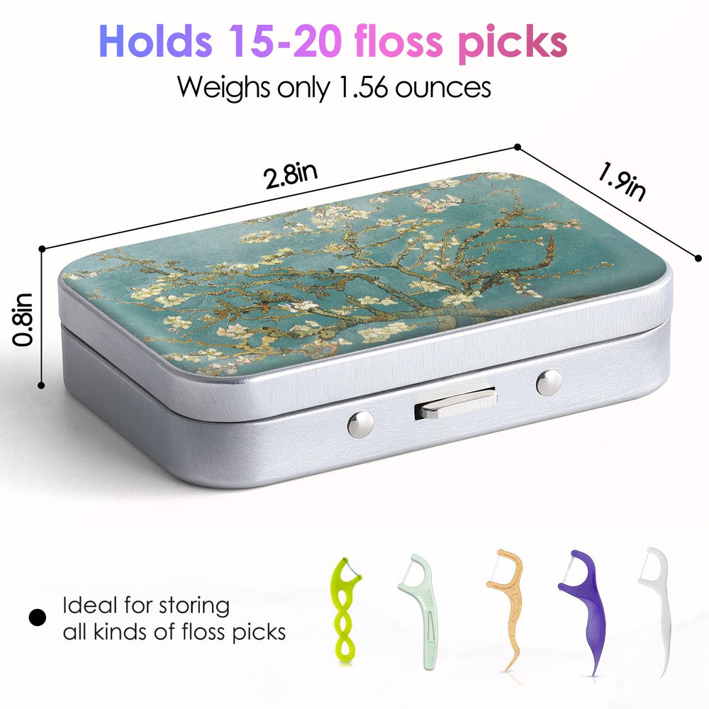 Gerkia portable dental floss case with floral pattern