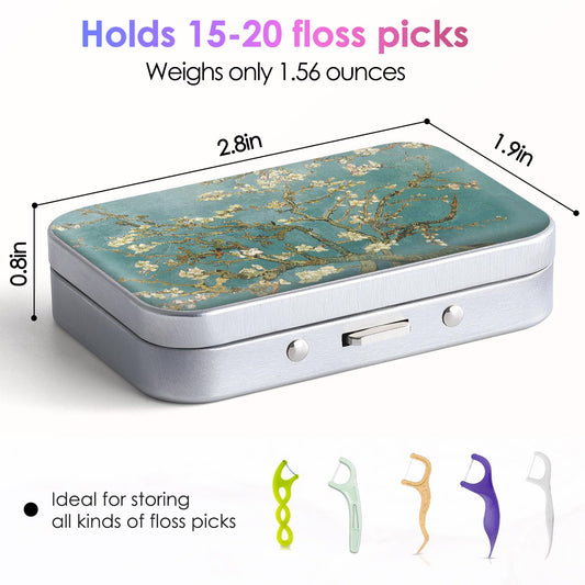 Gerkia portable dental floss case with floral pattern