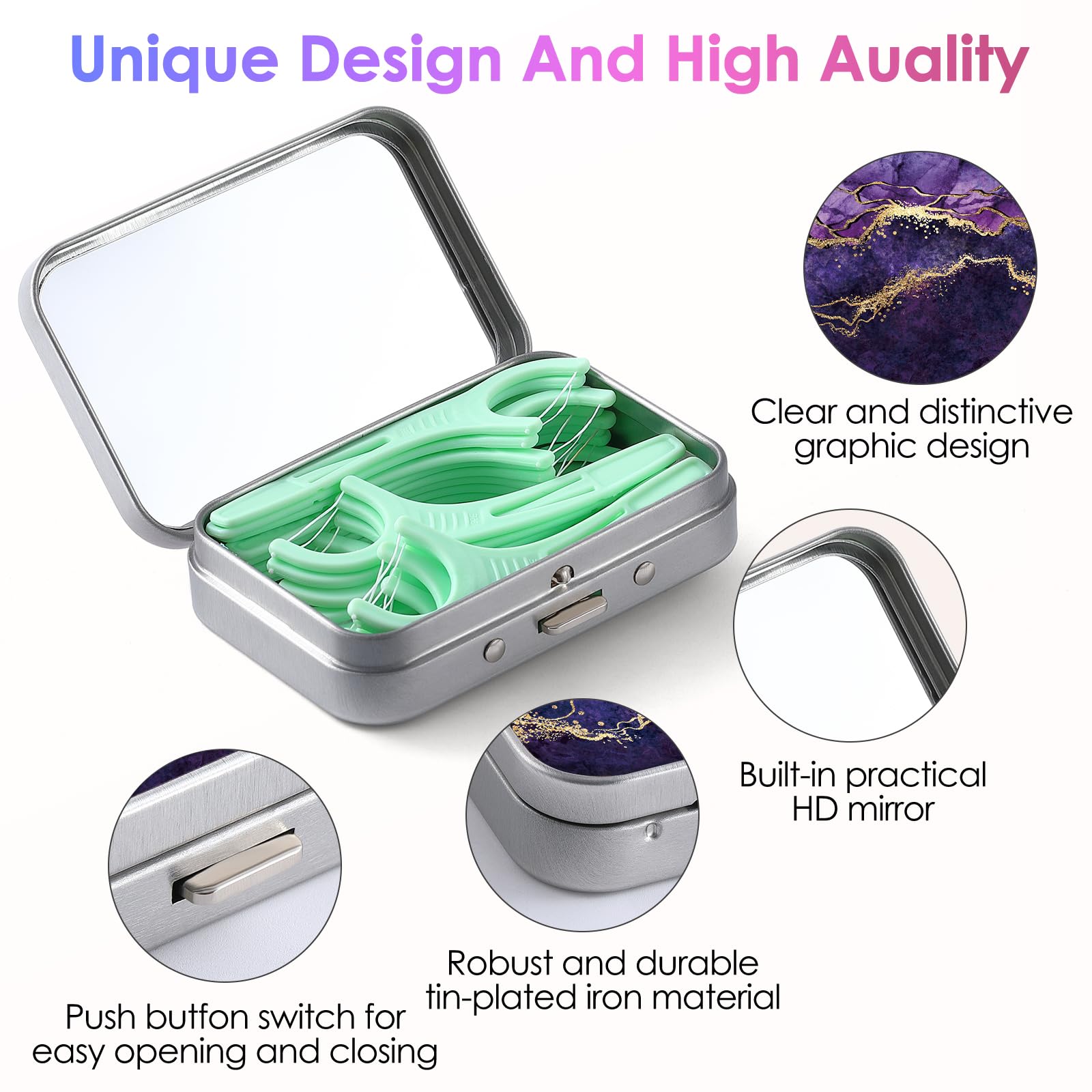 Interior of Gerkia floss case showing storage space