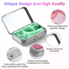 Close-up of built-in HD mirror on the floss dispenser