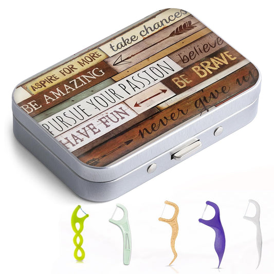 Gerkia dental floss portable case with marble pattern
