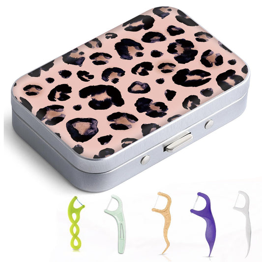 Gerkia leopard print dental floss case front view
