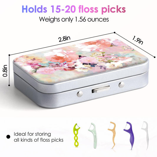 Open case showing floss picks storage capacity (15-20 per fill)