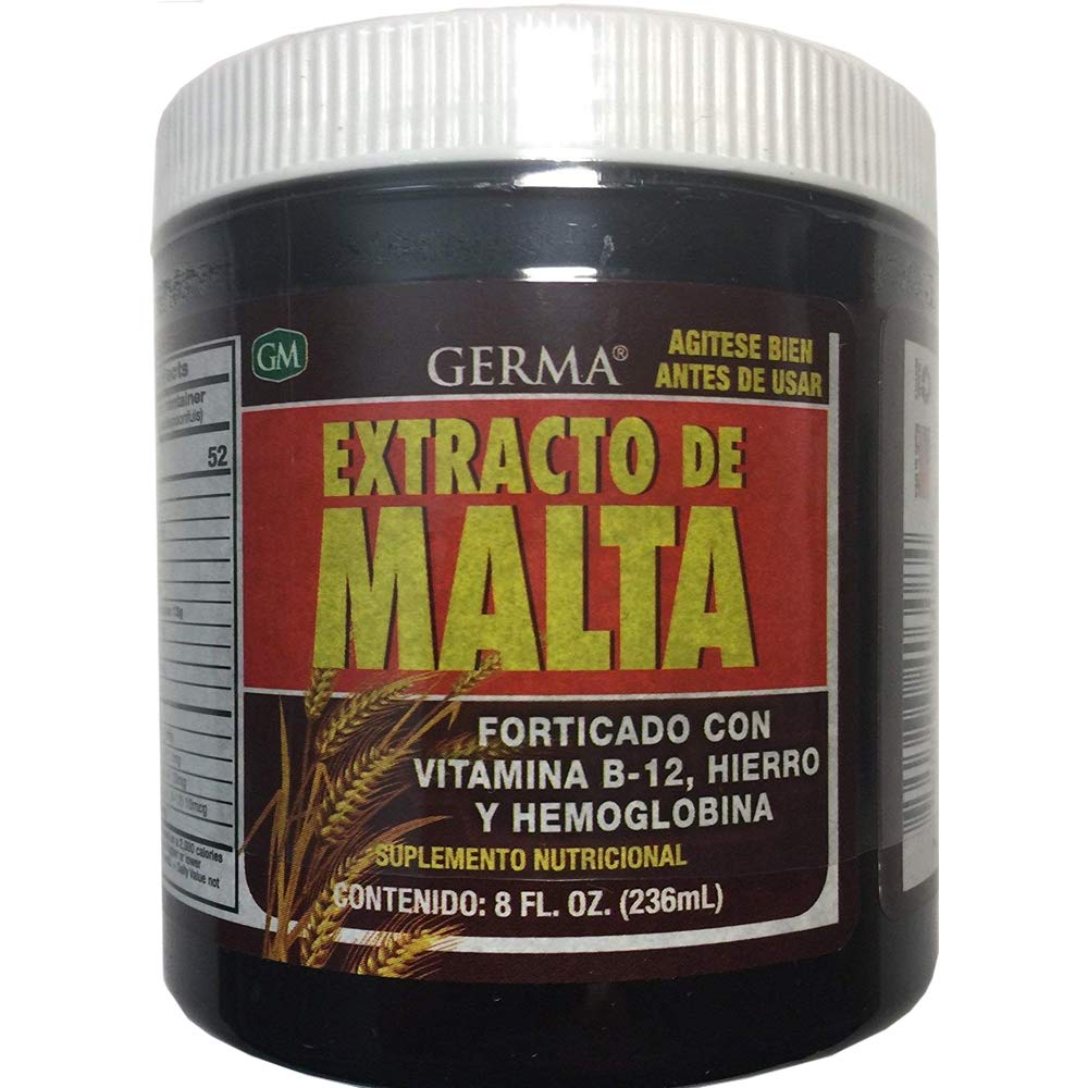 Fortified label showing Vitamin B-12 and Iron on Germa Malt Extract